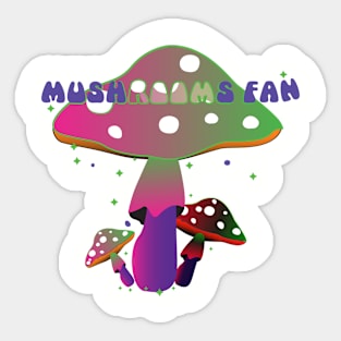 Mushrooms Fan Sticker